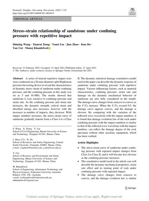 repetitive impact test|Stress strain relationship of sandstone under confining .